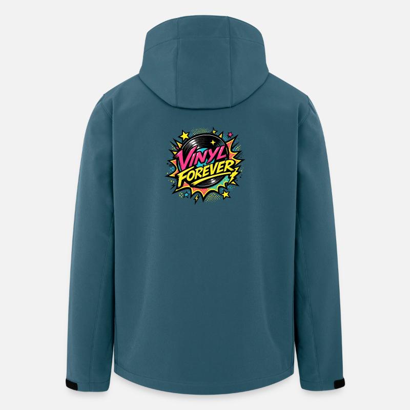 Vinyl Forever Retro Pop - Recycelte Männer Softshell-Jacke von Stanley/Stella - Dunkles Petrol