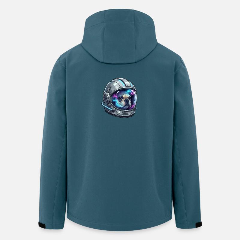 Astronauten Hund Frenchie Space - Recycelte Männer Softshell-Jacke von Stanley/Stella - Dunkles Petrol
