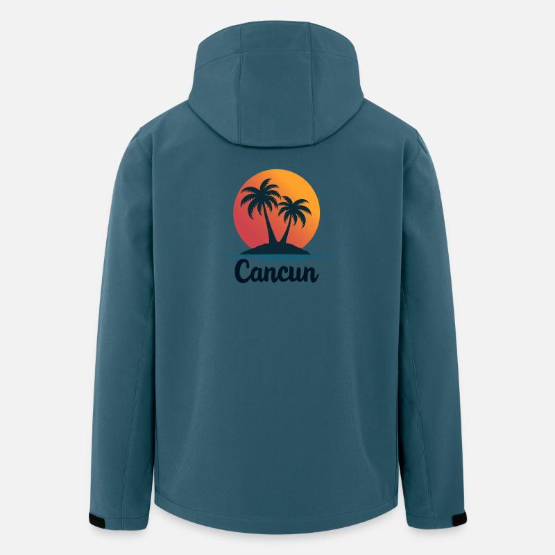 Cancun Retro Palm Trees Holiday Souvenir - Men’s Recycled Softshell Jacket by Stanley/Stella - stargazer