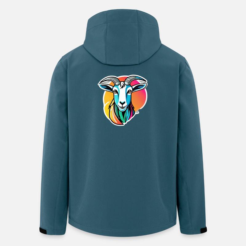 Bunte Regenbogenziege - Recycelte Männer Softshell-Jacke von Stanley/Stella - Dunkles Petrol