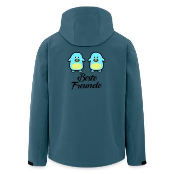 Pinguine Beste Freunde - Recycelte Männer Softshell-Jacke von Stanley/Stella - Dunkles Petrol - Hinten - AI Model Male 185 light (185cm)
