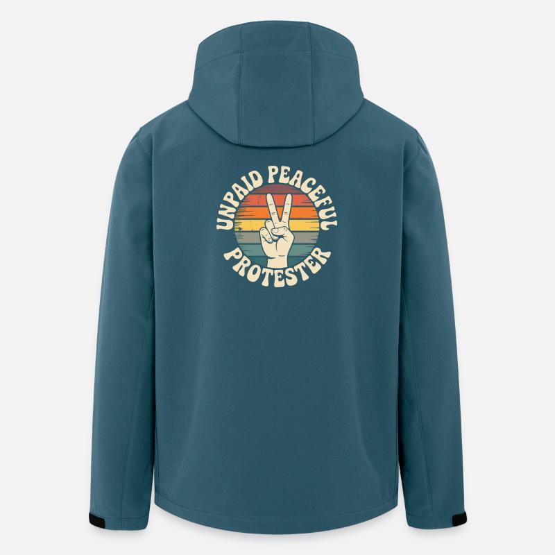 Unpaid Peaceful Protester Aktivistin Spruch Demo - Recycelte Männer Softshell-Jacke von Stanley/Stella - Dunkles Petrol