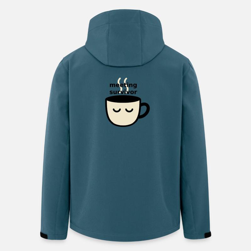 Meeting Survivor Coffee Meme Shirt - Recycelte Männer Softshell-Jacke von Stanley/Stella - Dunkles Petrol