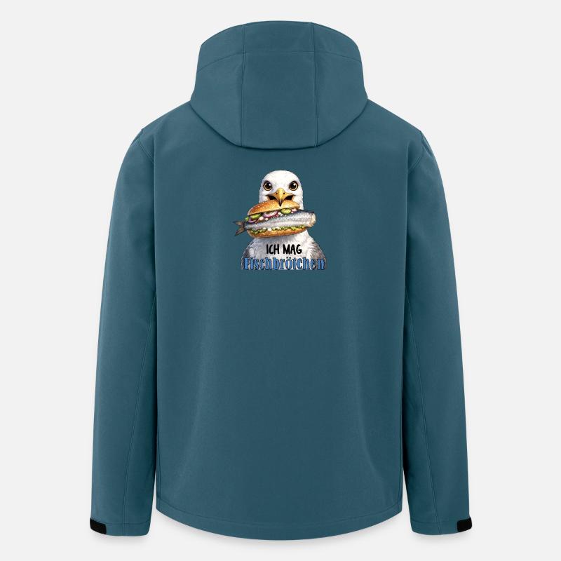 Fischbrötchen Möwe Humor - Recycelte Männer Softshell-Jacke von Stanley/Stella - Dunkles Petrol