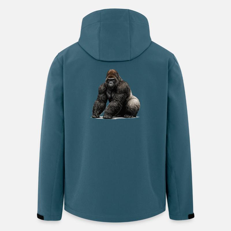 Gorilla Wildlife Tier - Recycelte Männer Softshell-Jacke von Stanley/Stella - Dunkles Petrol
