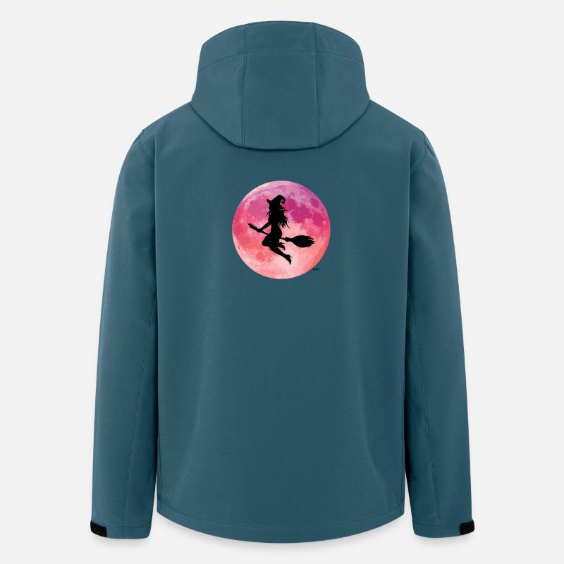 Rosa Mond Nachtflug-Silhouette - Recycelte Männer Softshell-Jacke von Stanley/Stella - Dunkles Petrol