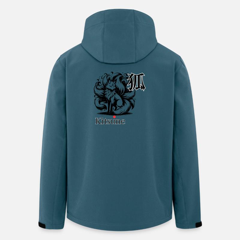 Kitsune Graffiti-Fuchszeichen - Recycelte Männer Softshell-Jacke von Stanley/Stella - Dunkles Petrol