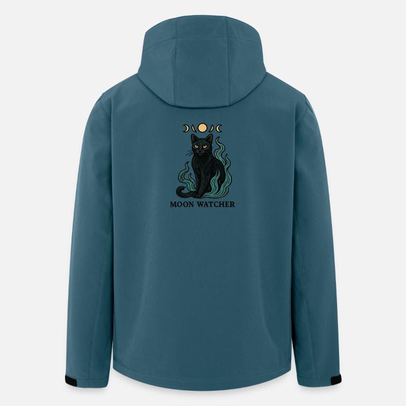 Mondwächter Katzenbild - Recycelte Männer Softshell-Jacke von Stanley/Stella - Dunkles Petrol