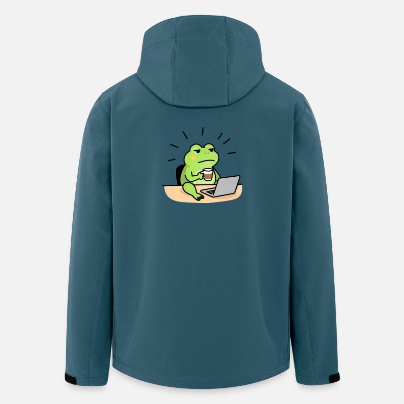 Froschkaffee und Laptop - Recycelte Männer Softshell-Jacke von Stanley/Stella - Dunkles Petrol