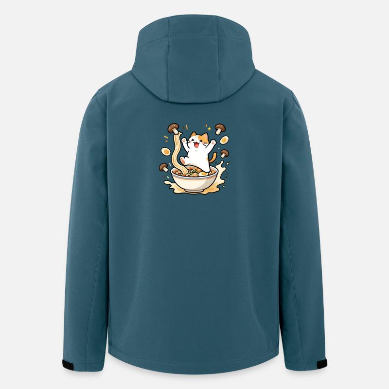 Glückliche Ramen-Katze - Recycelte Männer Softshell-Jacke von Stanley/Stella - Dunkles Petrol