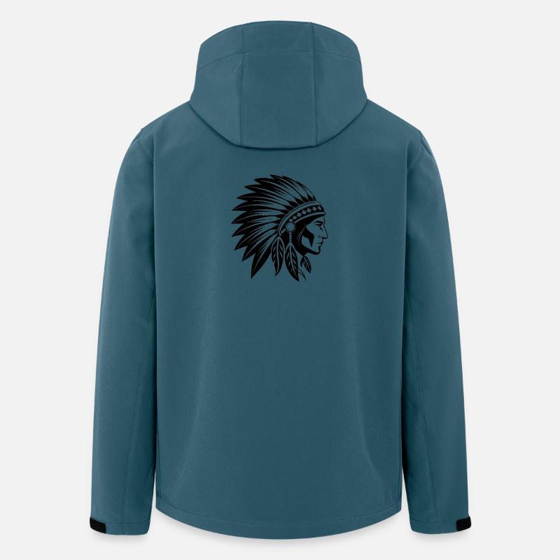 Ureinwohner-Chefkopfbedeckung - Recycelte Männer Softshell-Jacke von Stanley/Stella - Dunkles Petrol
