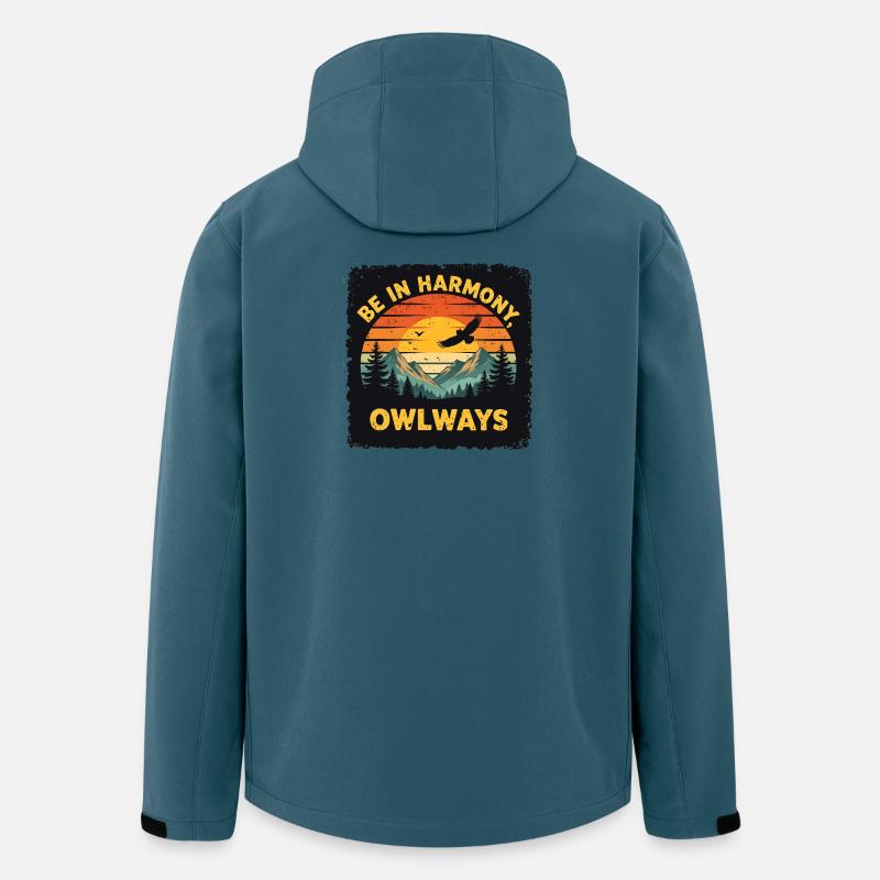 Eulenharmonie am Sonnenuntergang - Recycelte Männer Softshell-Jacke von Stanley/Stella - Dunkles Petrol