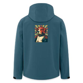 Hund General Retro Poster Stil Vintage Design - Recycelte Männer Softshell-Jacke von Stanley/Stella - Dunkles Petrol - Hinten - AI Model Male 185 light (185cm)