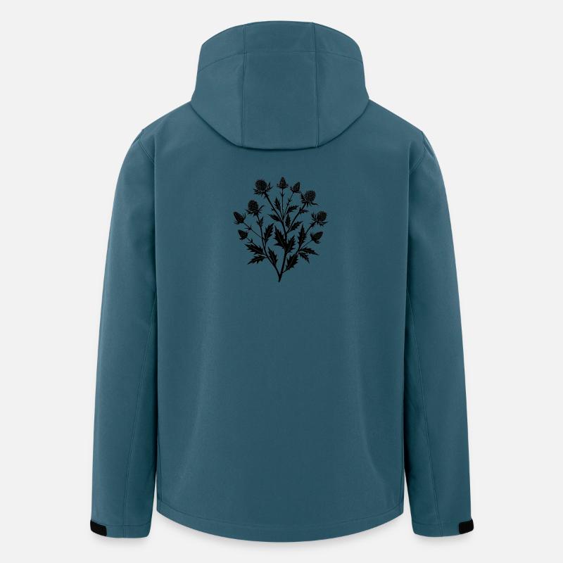 Schottischer Distelpflanzen-Zweigstrauß - Recycelte Männer Softshell-Jacke von Stanley/Stella - Dunkles Petrol