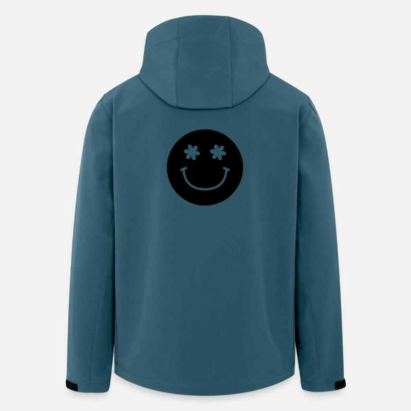 Smiley-Gesicht - Recycelte Männer Softshell-Jacke von Stanley/Stella - Dunkles Petrol