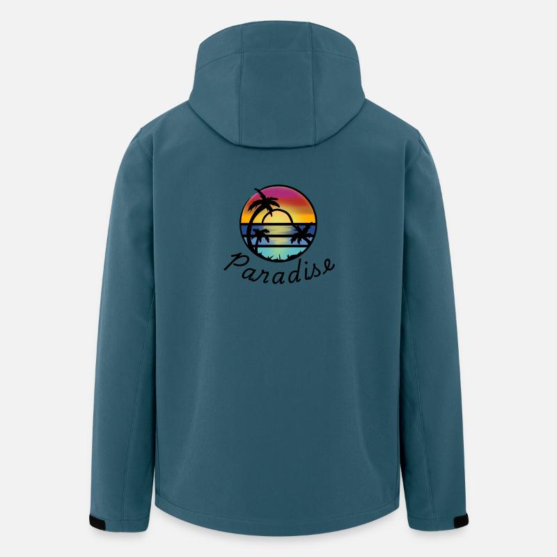 Sunset Palm Circle - Recycelte Männer Softshell-Jacke von Stanley/Stella - Dunkles Petrol