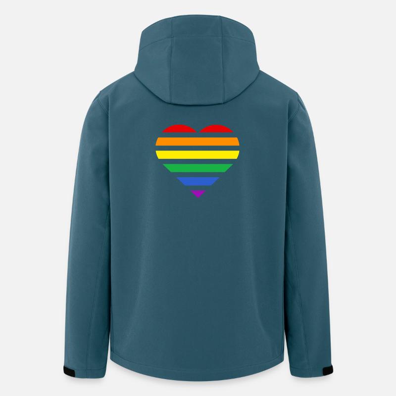 Pride Flag Heart · Classic Rainbow - Recycelte Männer Softshell-Jacke von Stanley/Stella - Dunkles Petrol
