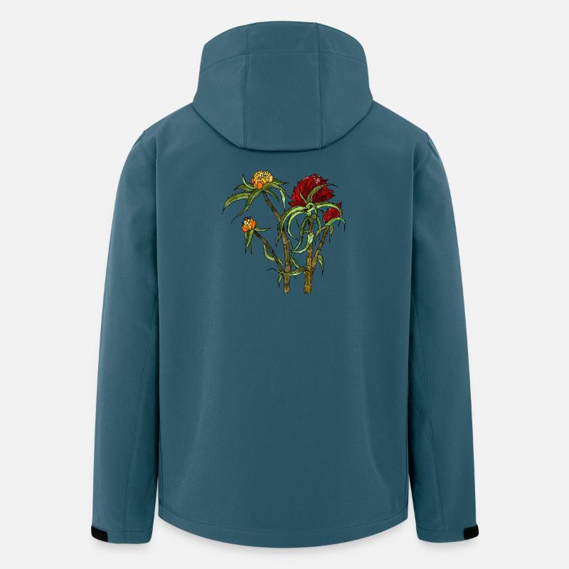 Blumen - Recycelte Männer Softshell-Jacke von Stanley/Stella - Dunkles Petrol