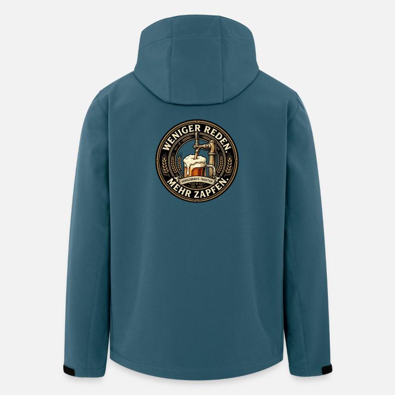 Weniger Reden - Mehr Zapfen - Recycelte Männer Softshell-Jacke von Stanley/Stella - Dunkles Petrol