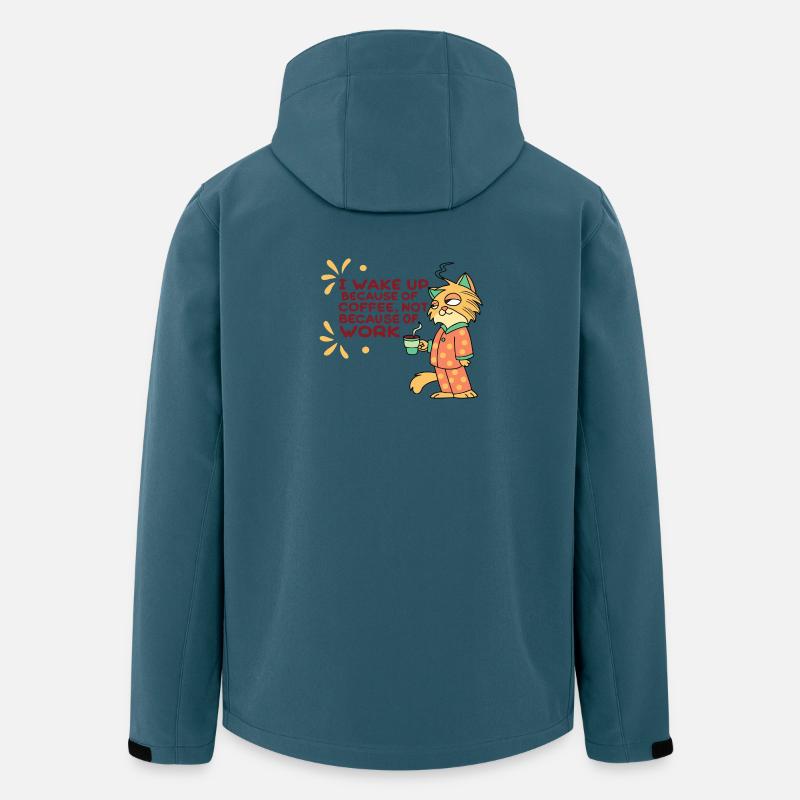 Lustiger Katzenkaffee vor der Arbeit - Recycelte Männer Softshell-Jacke von Stanley/Stella - Dunkles Petrol