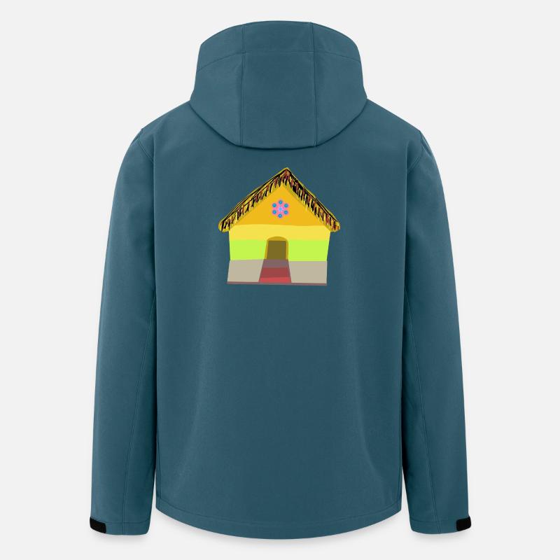 Buntes Dorfhaus mit Strohdach - Recycelte Männer Softshell-Jacke von Stanley/Stella - Dunkles Petrol