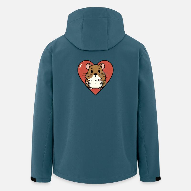 Herzhamster Kuschel-Design - Recycelte Männer Softshell-Jacke von Stanley/Stella - Dunkles Petrol