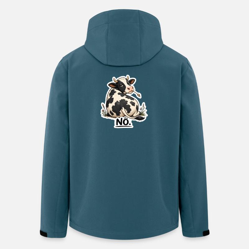 Kuh „NÖ.“ – Lustiges Statement  - Recycelte Männer Softshell-Jacke von Stanley/Stella - Dunkles Petrol