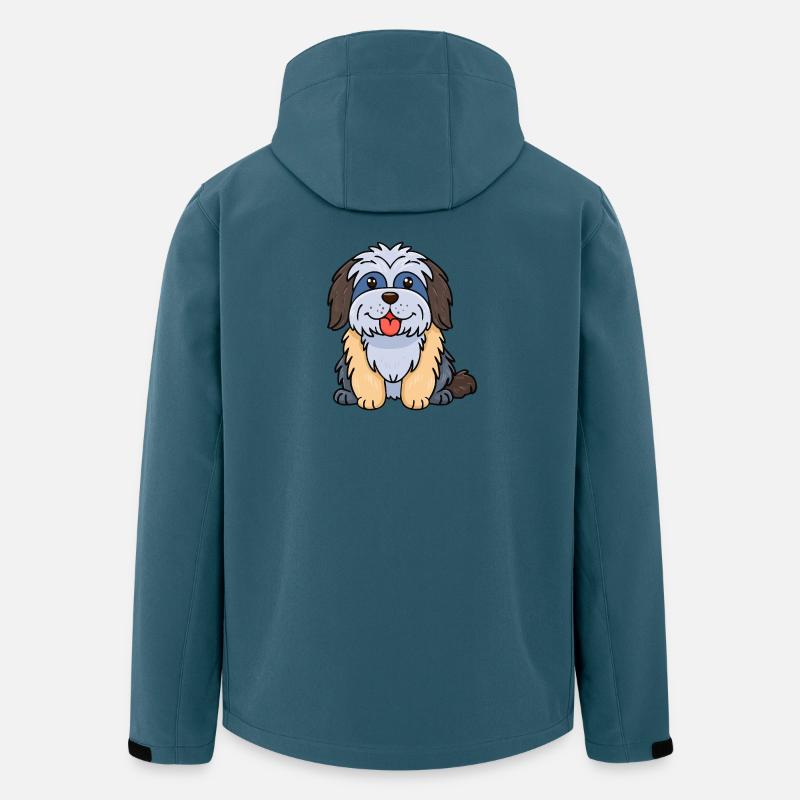Kunterbunter Zottelhund (Comic) - Recycelte Männer Softshell-Jacke von Stanley/Stella - Dunkles Petrol
