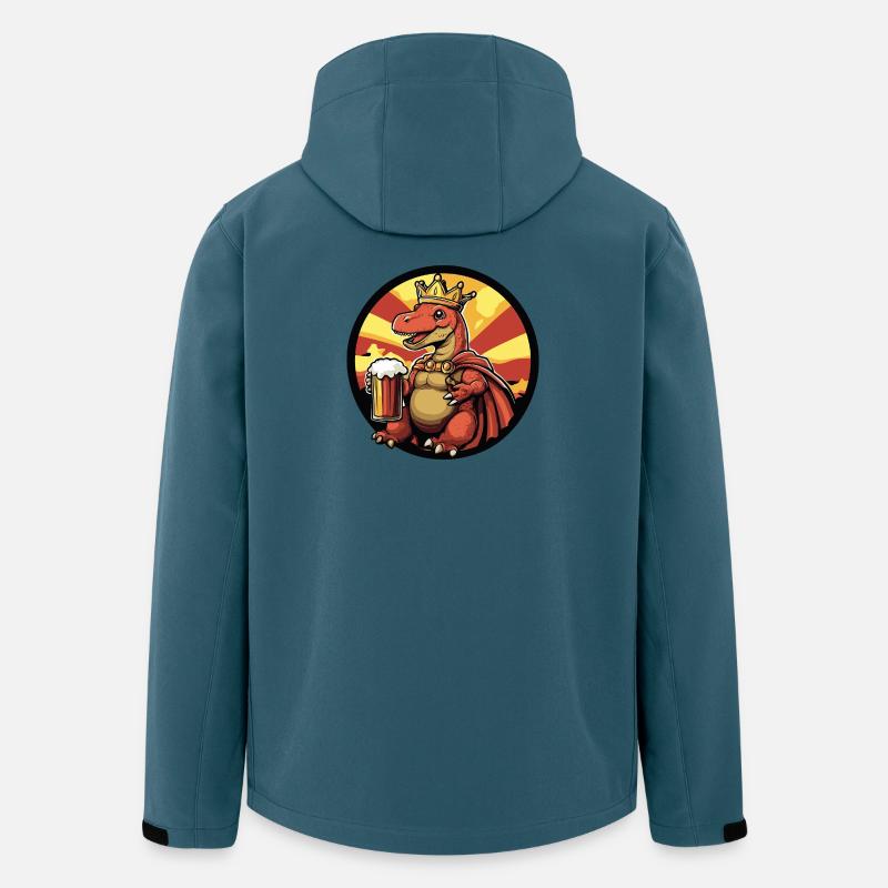 Dinosaurier brontosaurus Bier Lustig - Recycelte Männer Softshell-Jacke von Stanley/Stella - Dunkles Petrol