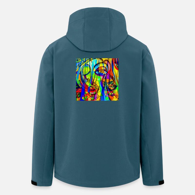 Farbmuster Face-Abstract - Recycelte Männer Softshell-Jacke von Stanley/Stella - Dunkles Petrol