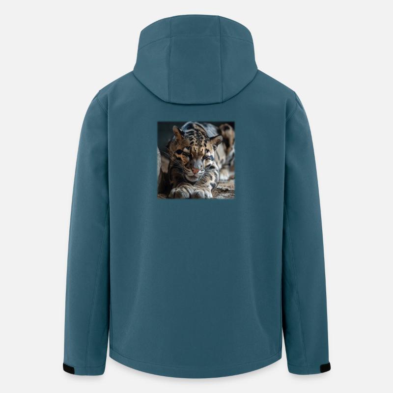 Clouded leopard resting pose Expressive wildcat - Men’s Recycled Softshell Jacket by Stanley/Stella - stargazer