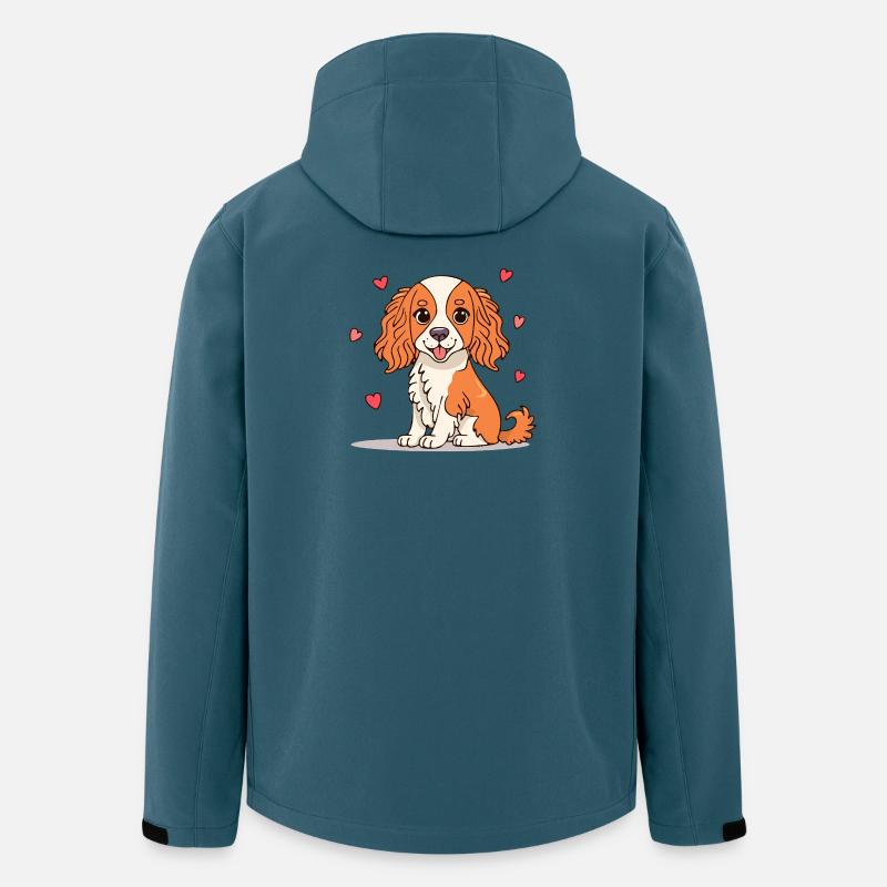 Cavalier Spaniel (Comic) - Recycelte Männer Softshell-Jacke von Stanley/Stella - Dunkles Petrol