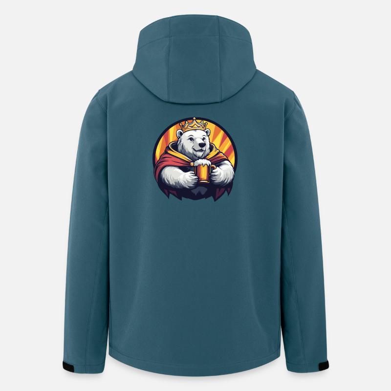 La bière Polar Bear Drôle - Veste softshell homme en polyester recyclé Stanley/Stella - bleu pétrole foncé