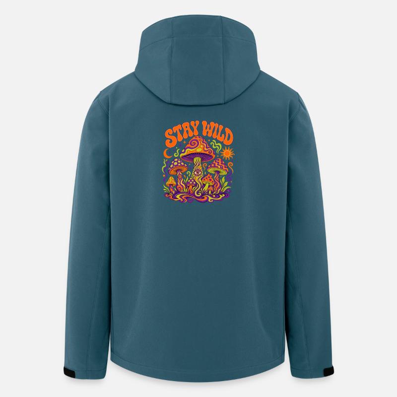 Stay Wild Pilz Psychedelia - Recycelte Männer Softshell-Jacke von Stanley/Stella - Dunkles Petrol