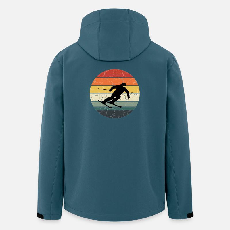 Skier silhouette cracked sunset - Men’s Recycled Softshell Jacket by Stanley/Stella - stargazer