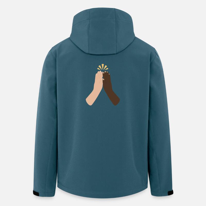 Des mains diverses applaudissent l’unité - Veste softshell homme en polyester recyclé Stanley/Stella - bleu pétrole foncé