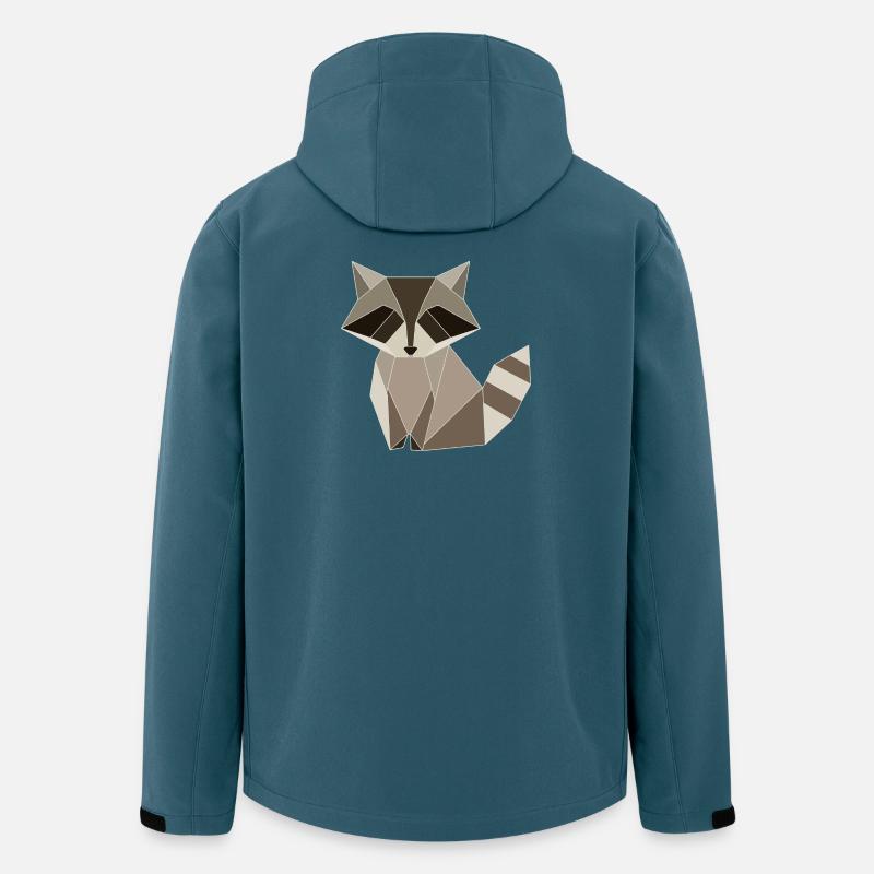 Waschbär Polygon Geometrie Design  - Recycelte Männer Softshell-Jacke von Stanley/Stella - Dunkles Petrol