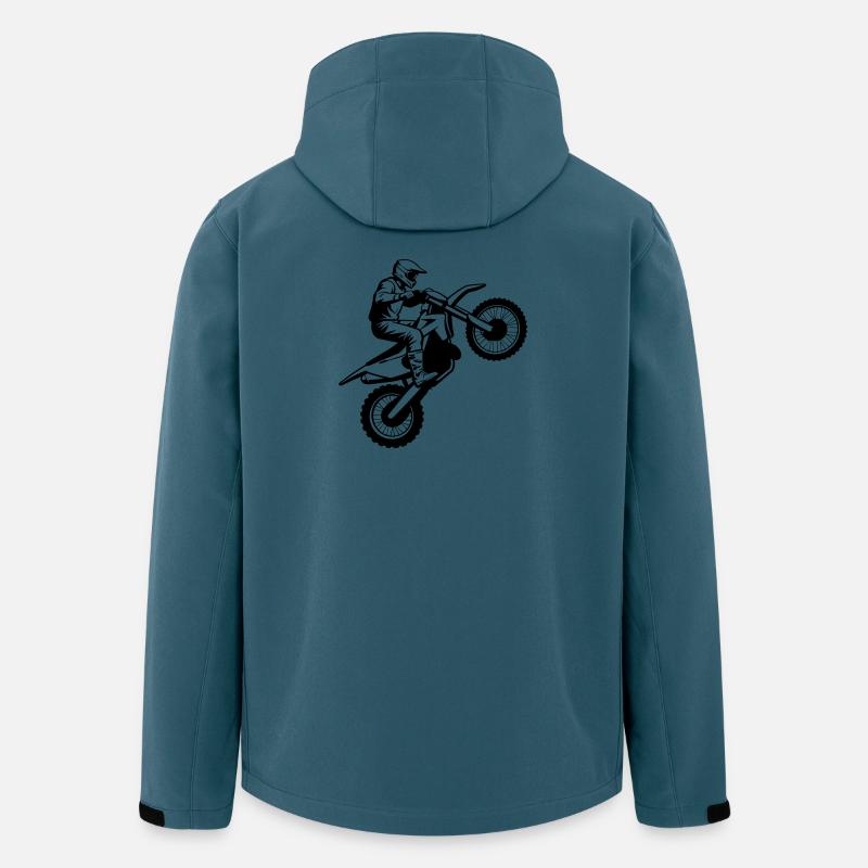 Motocross - Veste softshell homme en polyester recyclé Stanley/Stella - bleu pétrole foncé
