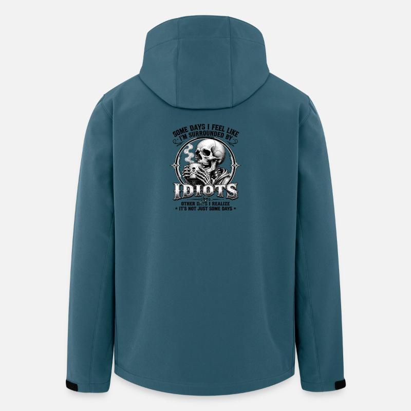Skeleton Drinking Coffee Idiots - Men’s Recycled Softshell Jacket by Stanley/Stella - stargazer