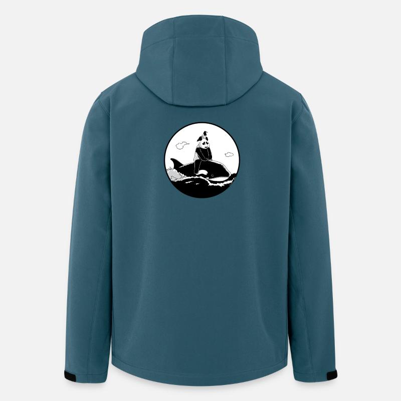 Odyssée en noir et blanc - Veste softshell homme en polyester recyclé Stanley/Stella - bleu pétrole foncé