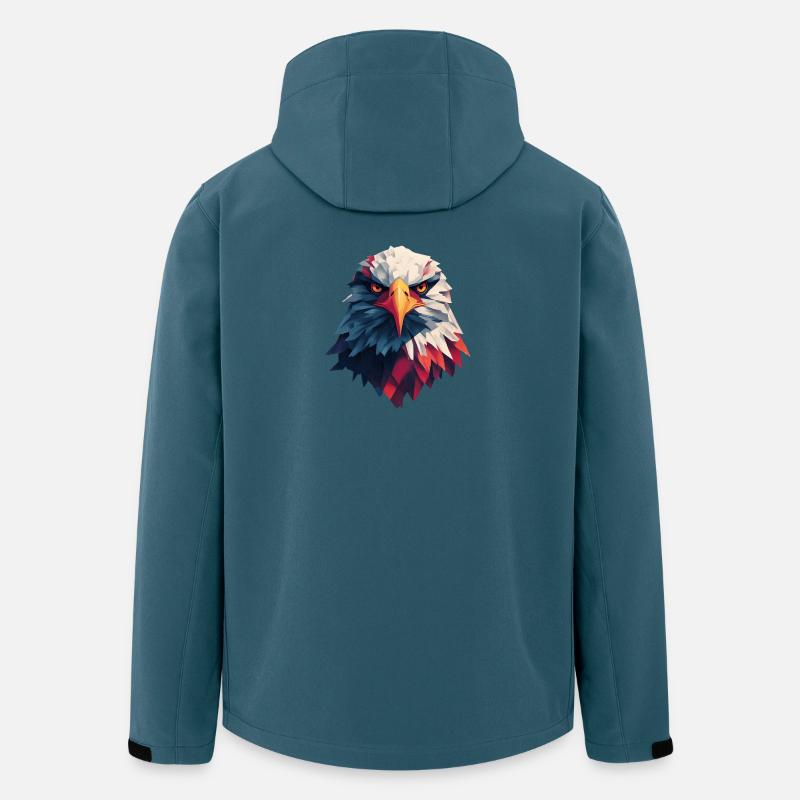 Aigle majestueux regard perçant - Veste softshell homme en polyester recyclé Stanley/Stella - bleu pétrole foncé