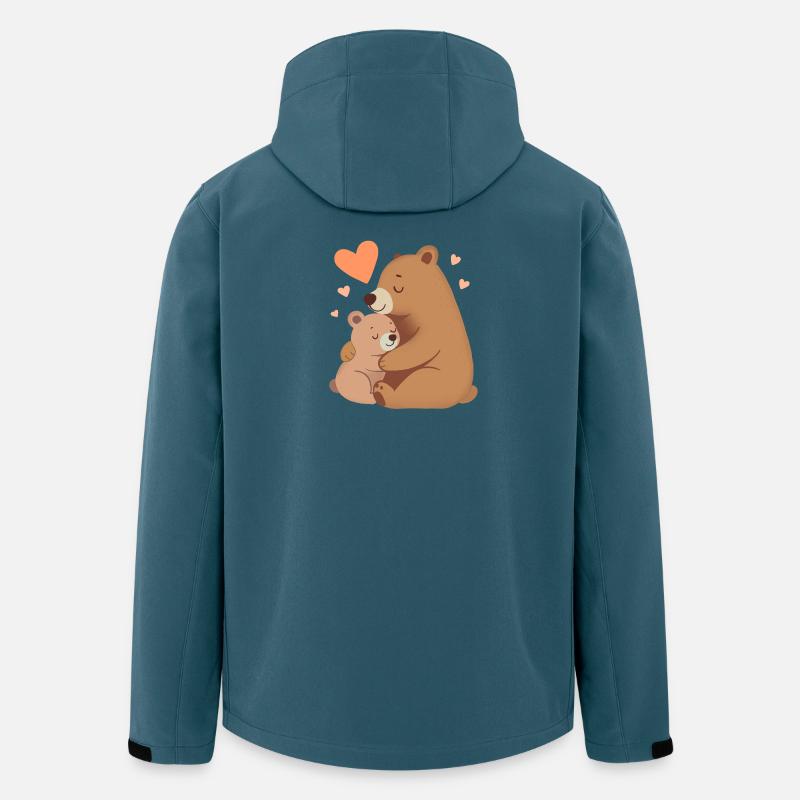 Maman Ours et Bébé Ours - Veste softshell homme en polyester recyclé Stanley/Stella - bleu pétrole foncé