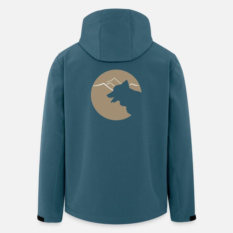 Hundsilhouette im Gebirge oder Dünen - Recycelte Männer Softshell-Jacke von Stanley/Stella - Dunkles Petrol