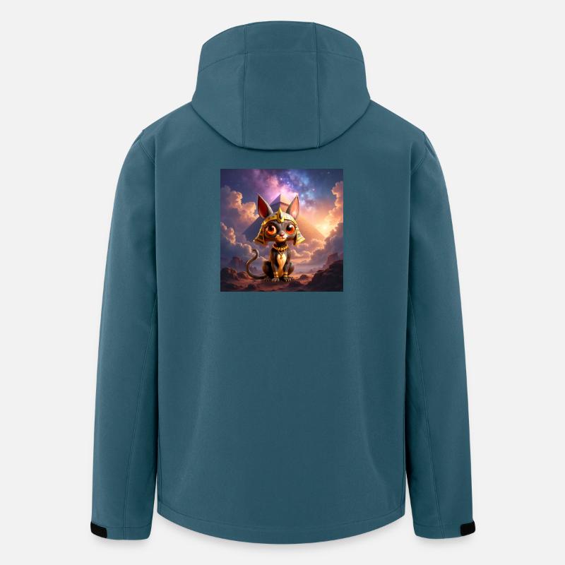 Pharao-Katze vor der Pyramide - Recycelte Männer Softshell-Jacke von Stanley/Stella - Dunkles Petrol