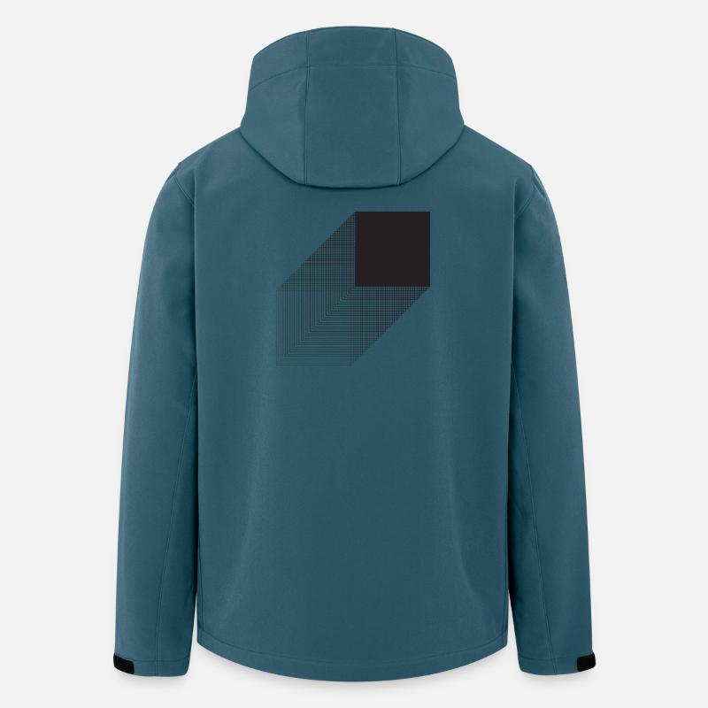 Conception audacieuse du carré Bauhaus - Veste softshell homme en polyester recyclé Stanley/Stella - bleu pétrole foncé