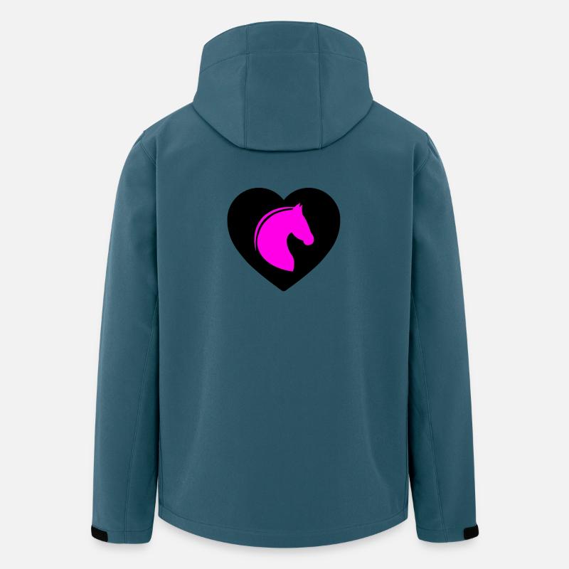 Chevaux - Veste softshell homme en polyester recyclé Stanley/Stella - bleu pétrole foncé