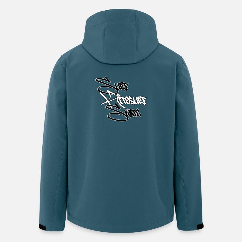 Graffiti Surf Script White - Men’s Recycled Softshell Jacket by Stanley/Stella - stargazer