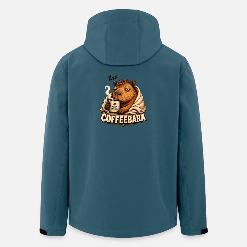 CoffeeBara Capybara - Veste softshell homme en polyester recyclé Stanley/Stella - bleu pétrole foncé