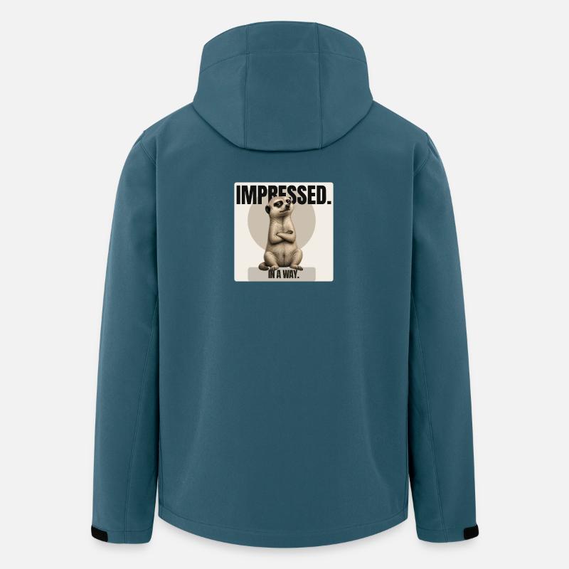 Impressionné. – Conception sarcastique de suricates - Veste softshell homme en polyester recyclé Stanley/Stella - bleu pétrole foncé