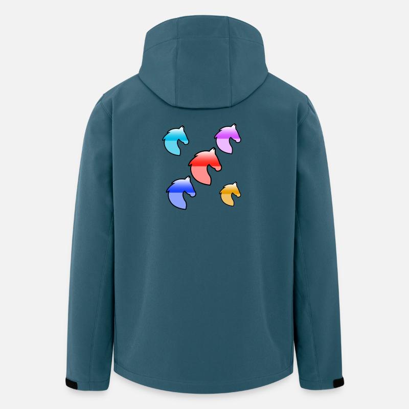 Chevaux - Veste softshell homme en polyester recyclé Stanley/Stella - bleu pétrole foncé